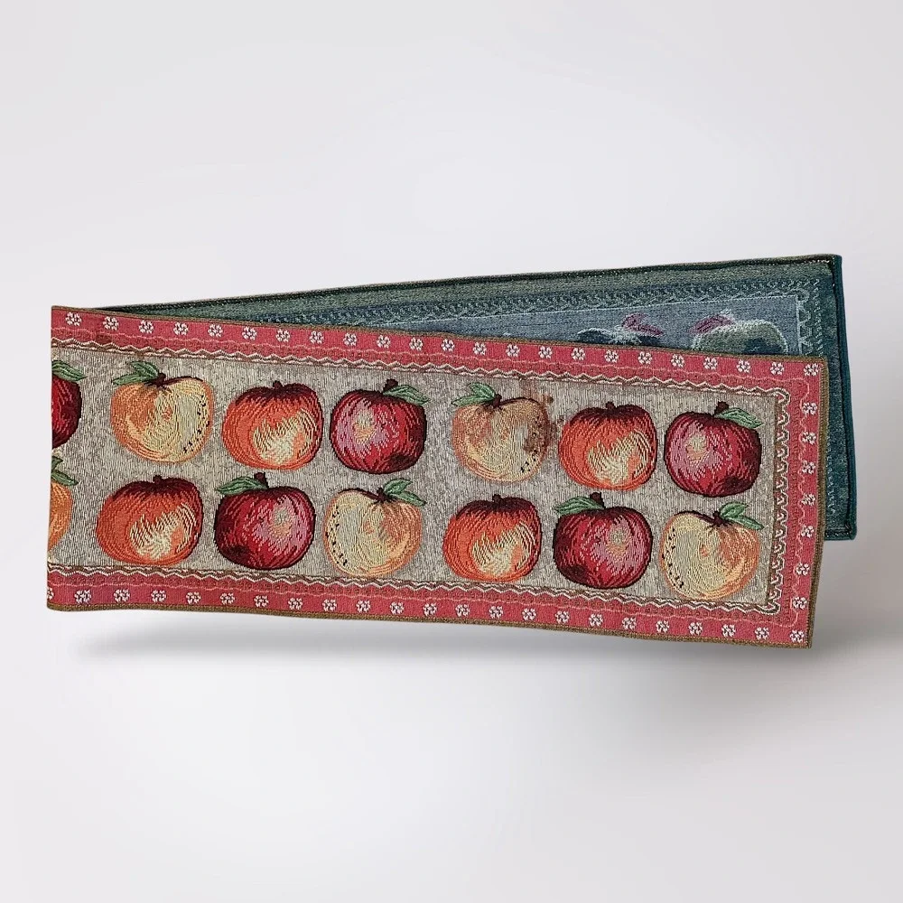 Apple Tapestry Table Runner Fall Kitchen Decor 70x13 Inch‎ Vintage Style